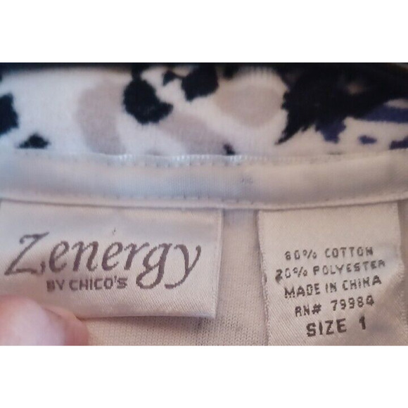 CHICOS Zenergy Women's Jacket Small Soft Warm Pockets Fall, Full zip Boho Y2K - Picture 3 of 4